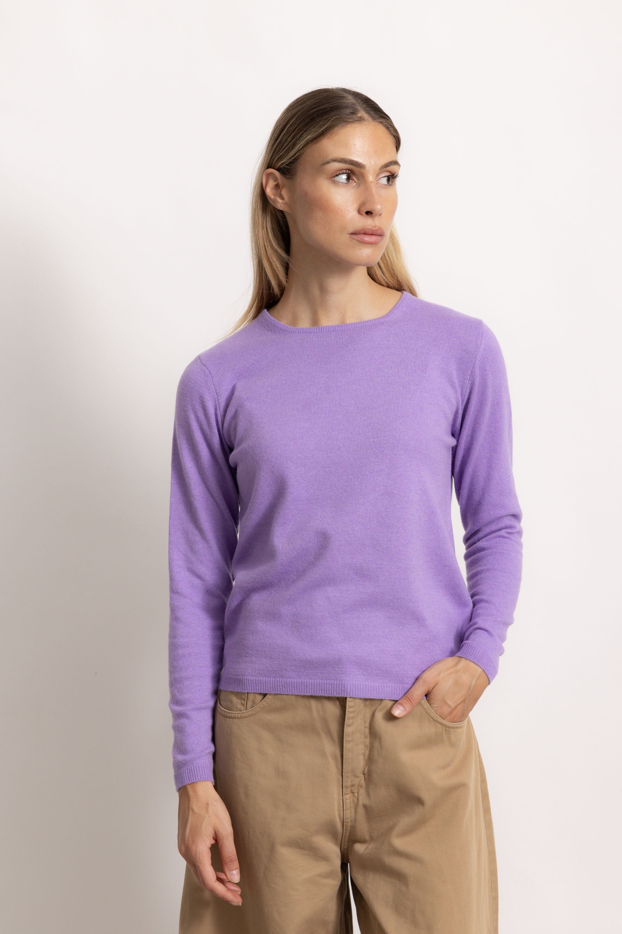 BIANCA - Maglione girocollo slim fit (Lilla)