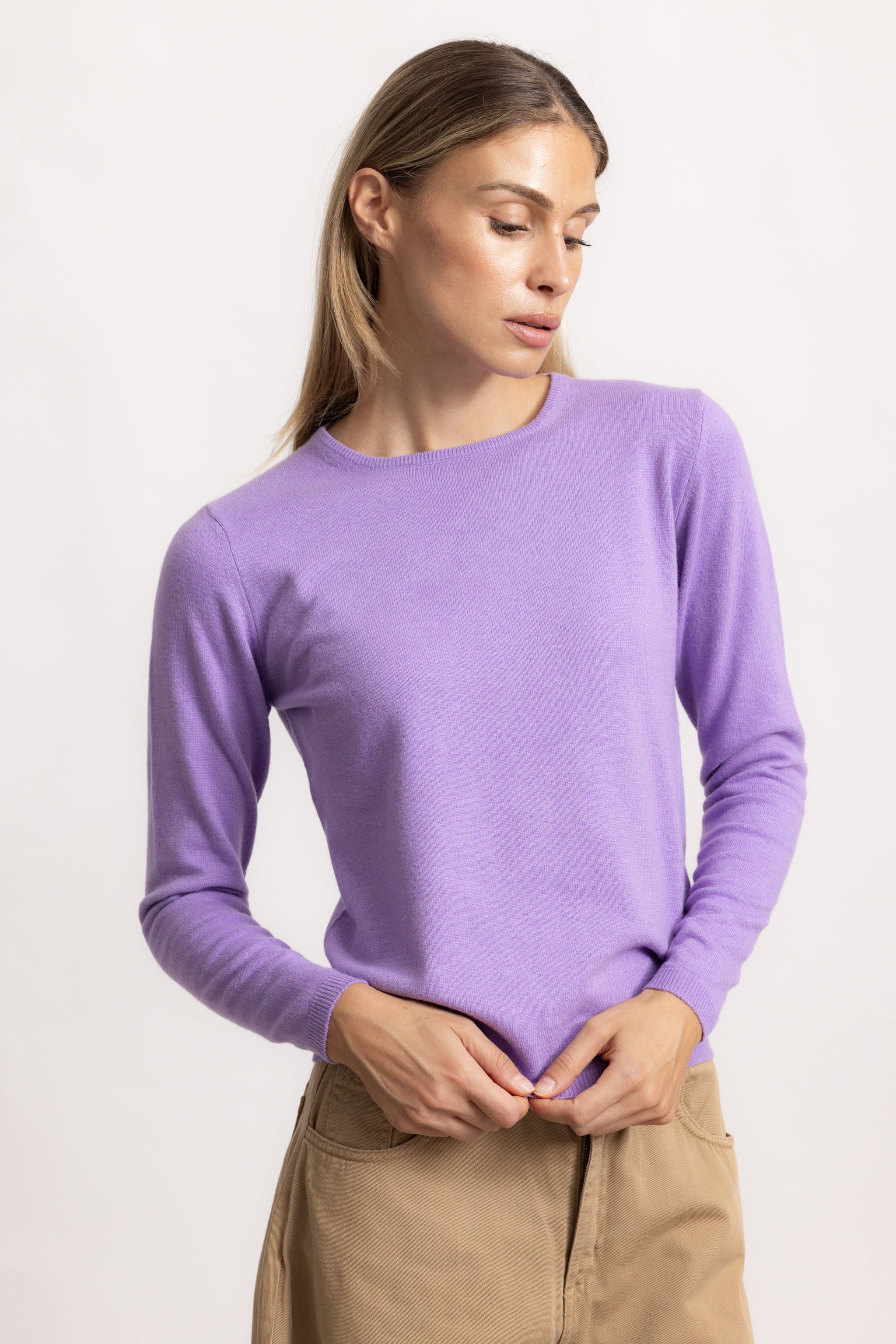 BIANCA - Maglione girocollo slim fit (Lilla)