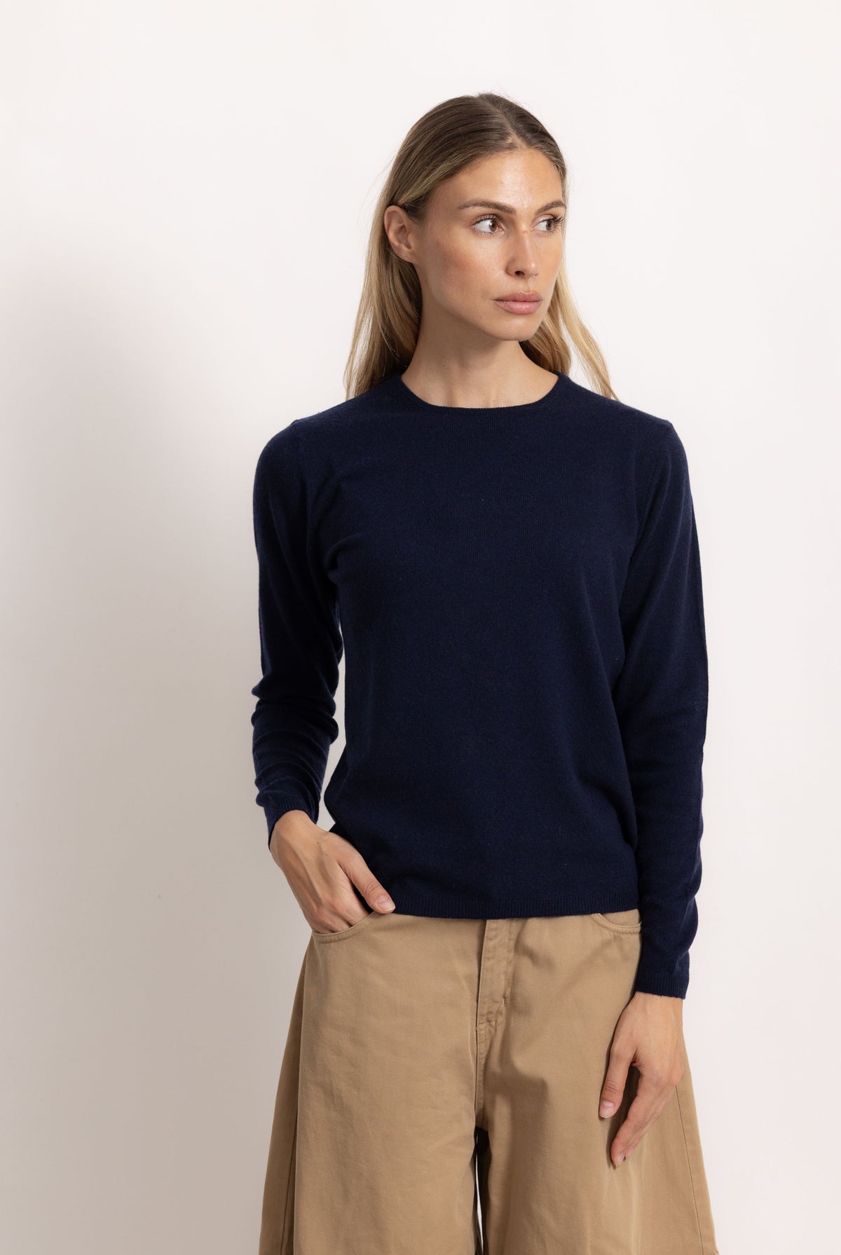BIANCA - Maglione girocollo slim fit (Marine)