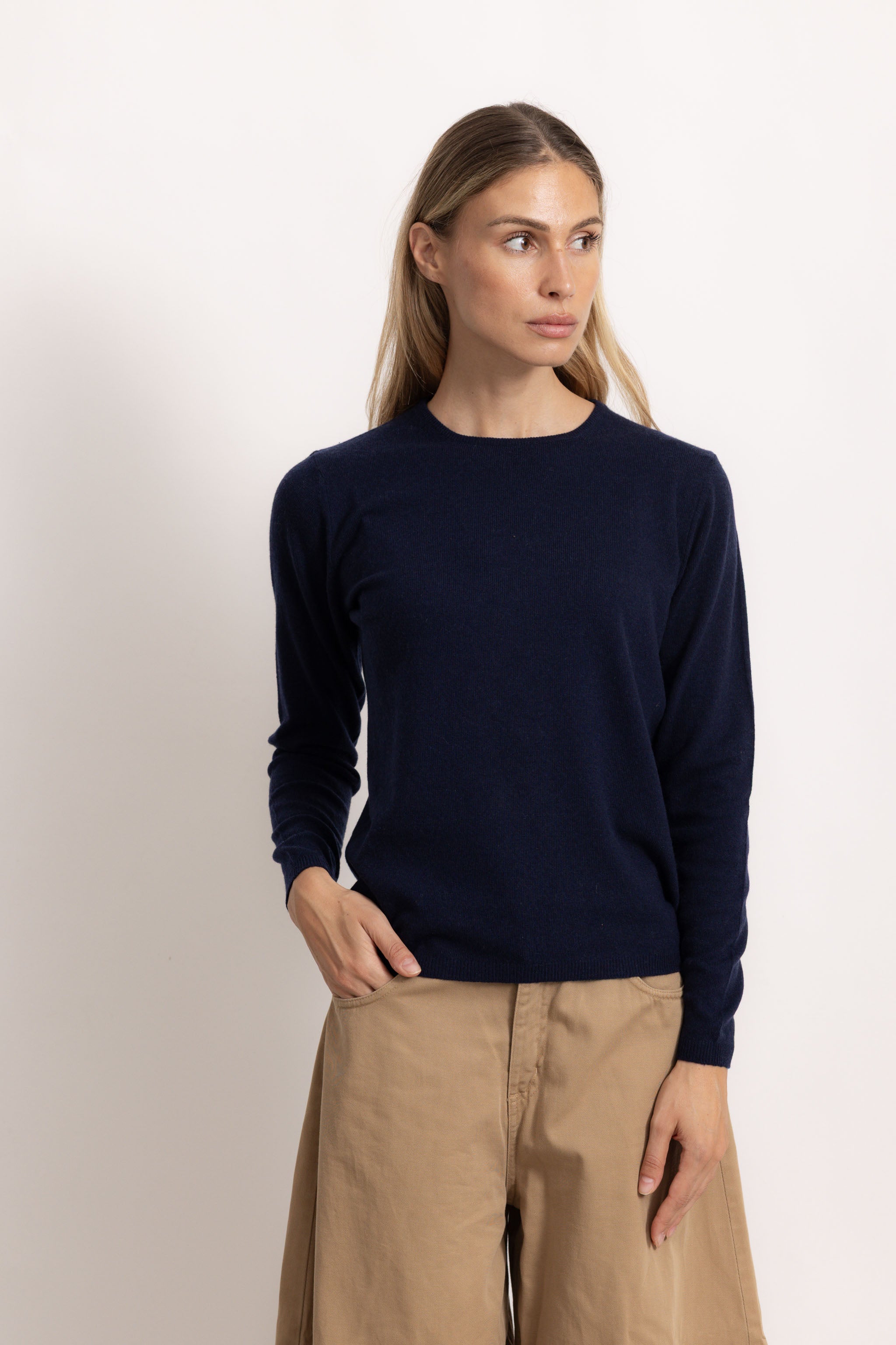 BIANCA - Maglione girocollo slim fit (Marine)