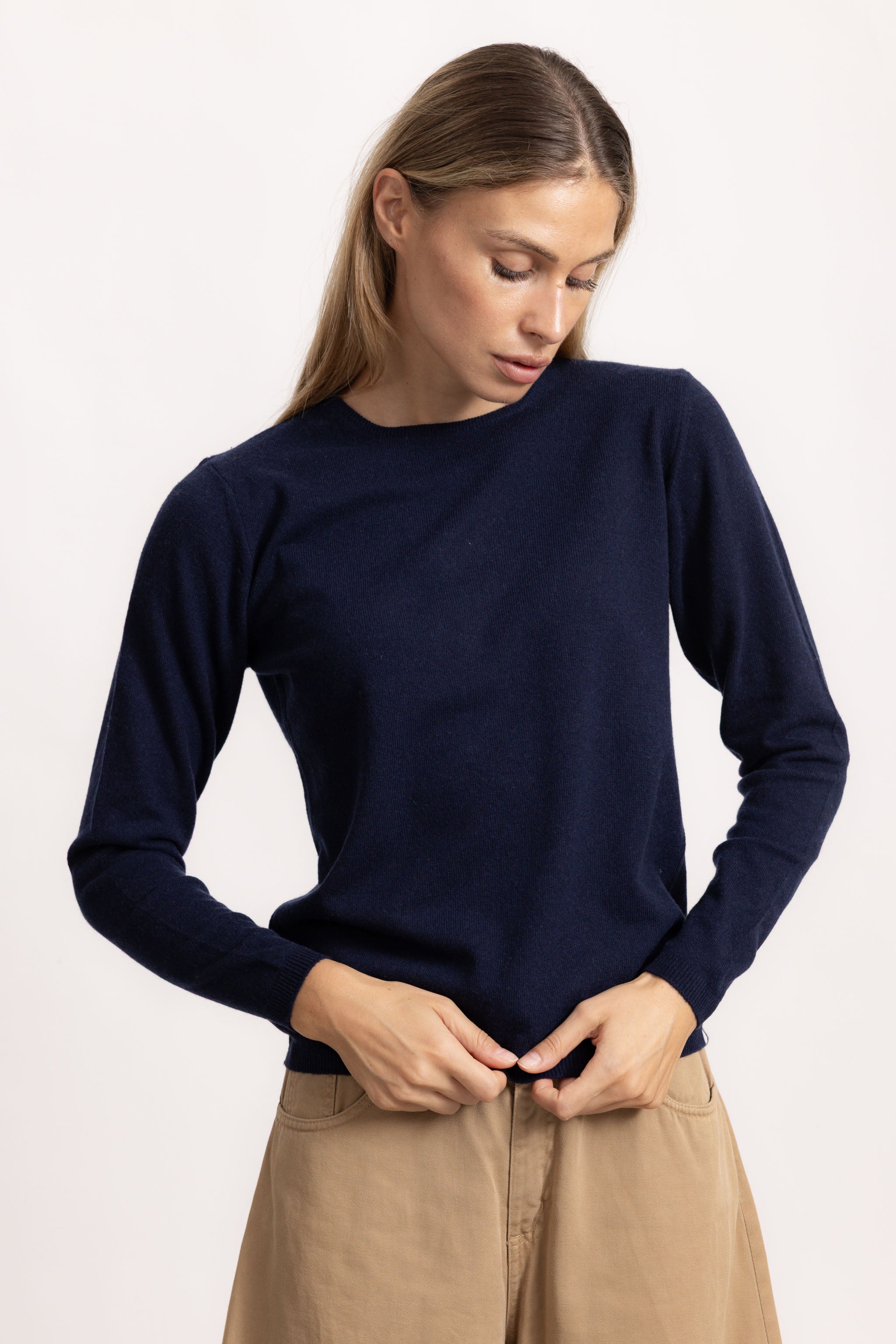 BIANCA - Maglione girocollo slim fit (Marine)