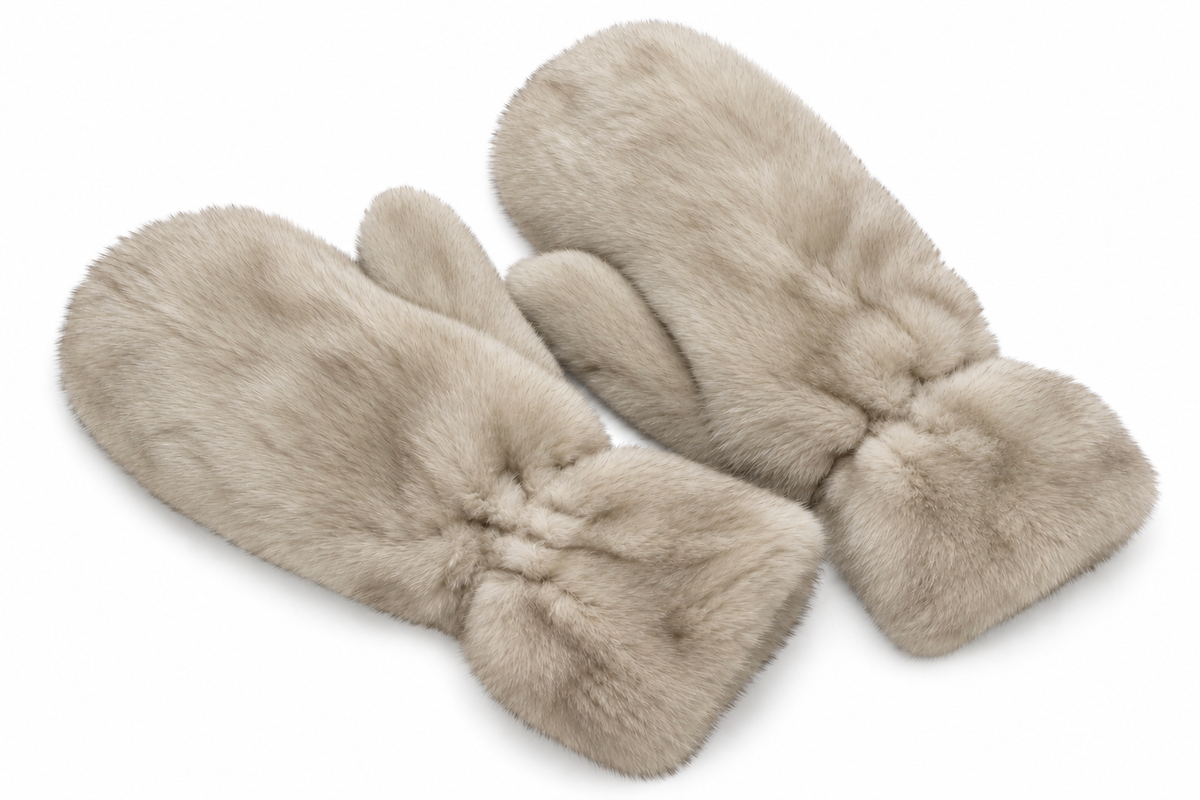 Guanti muffola donna in ecopelliccia beige felpati - CANADA Elisabetta Panerai
