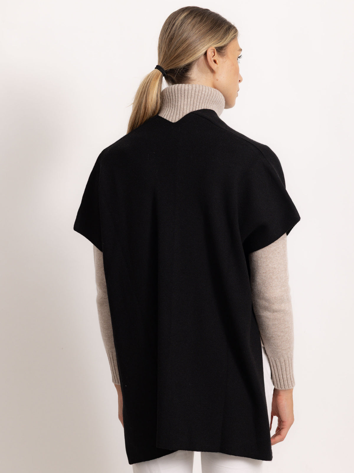 CATERINA - Poncho gilet (Nero)