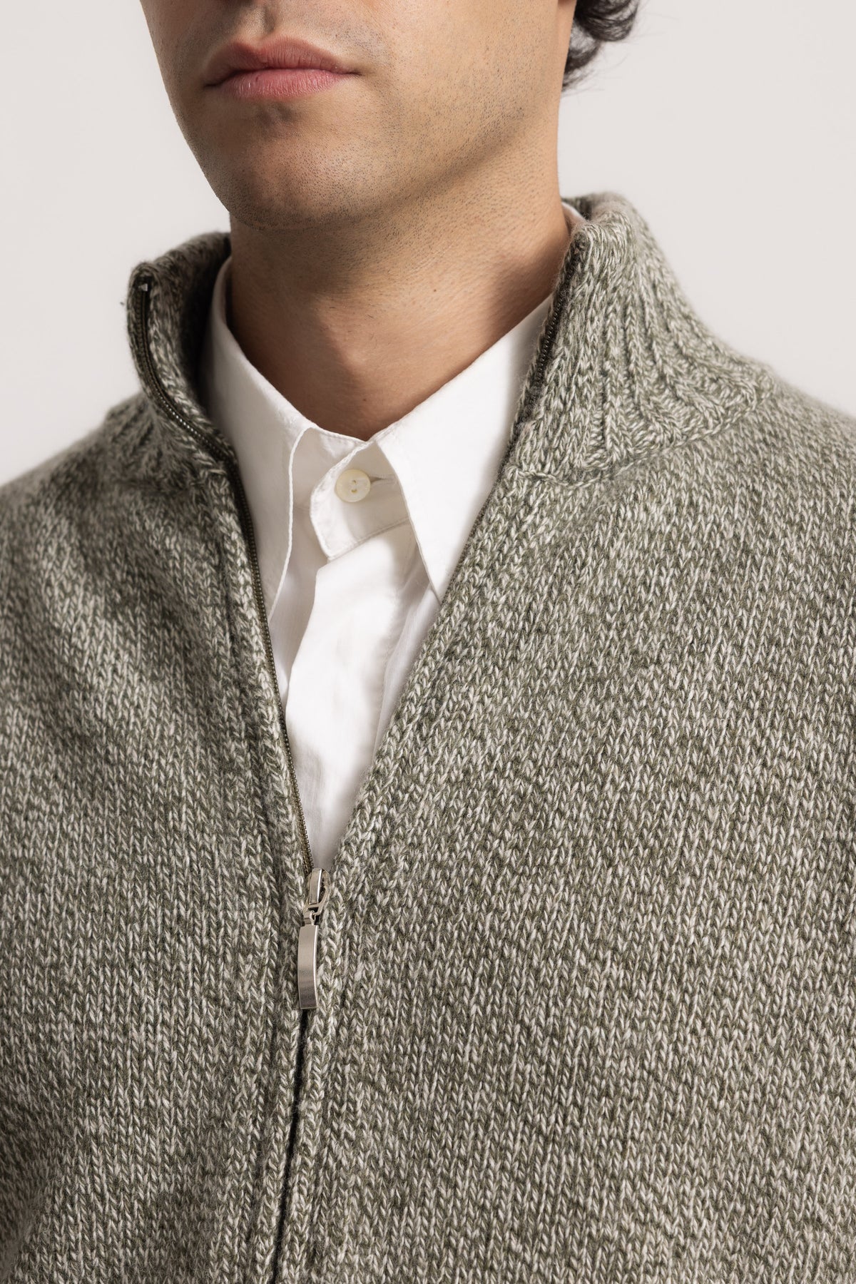 FILIPPO - Felpa con zip (Grigio Melange)