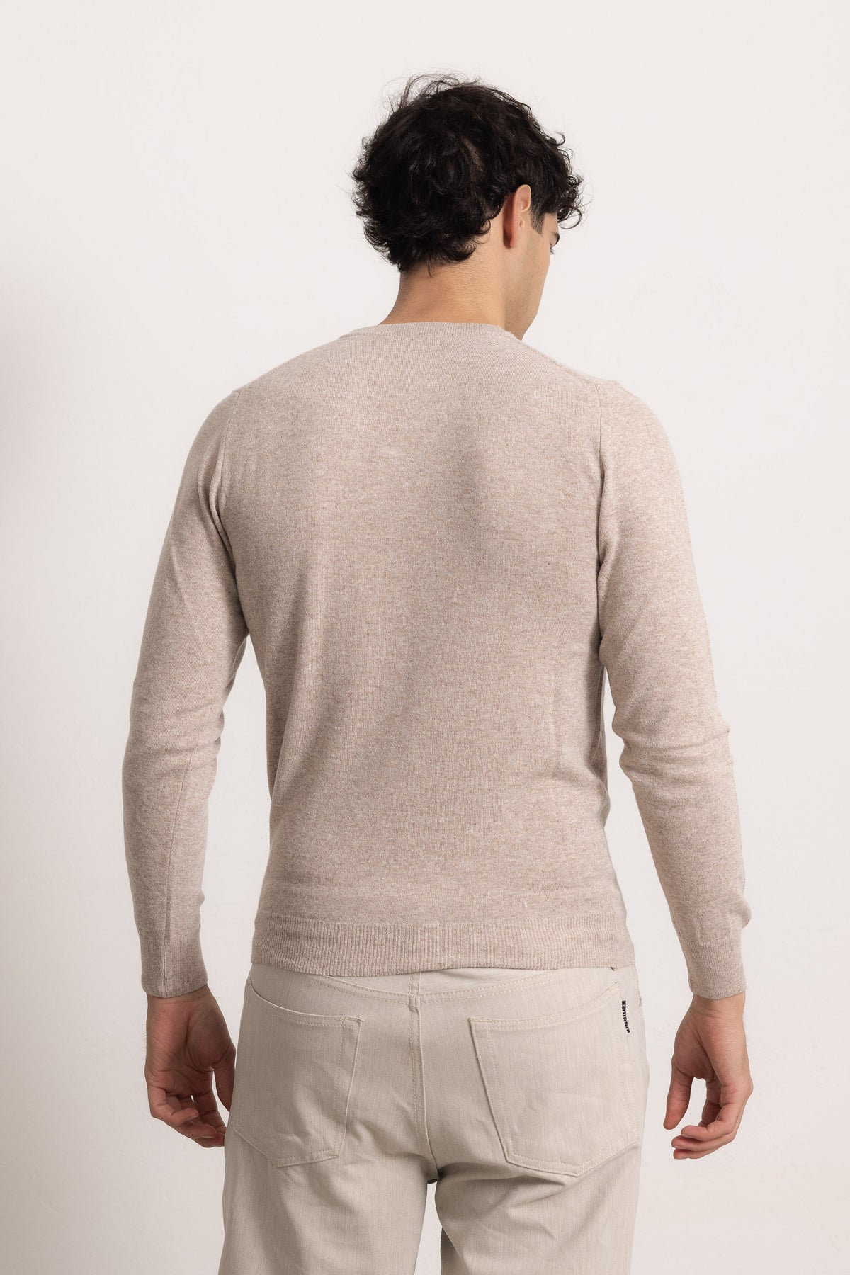VITTORIO - Maglione scollo V (Beige Medio)