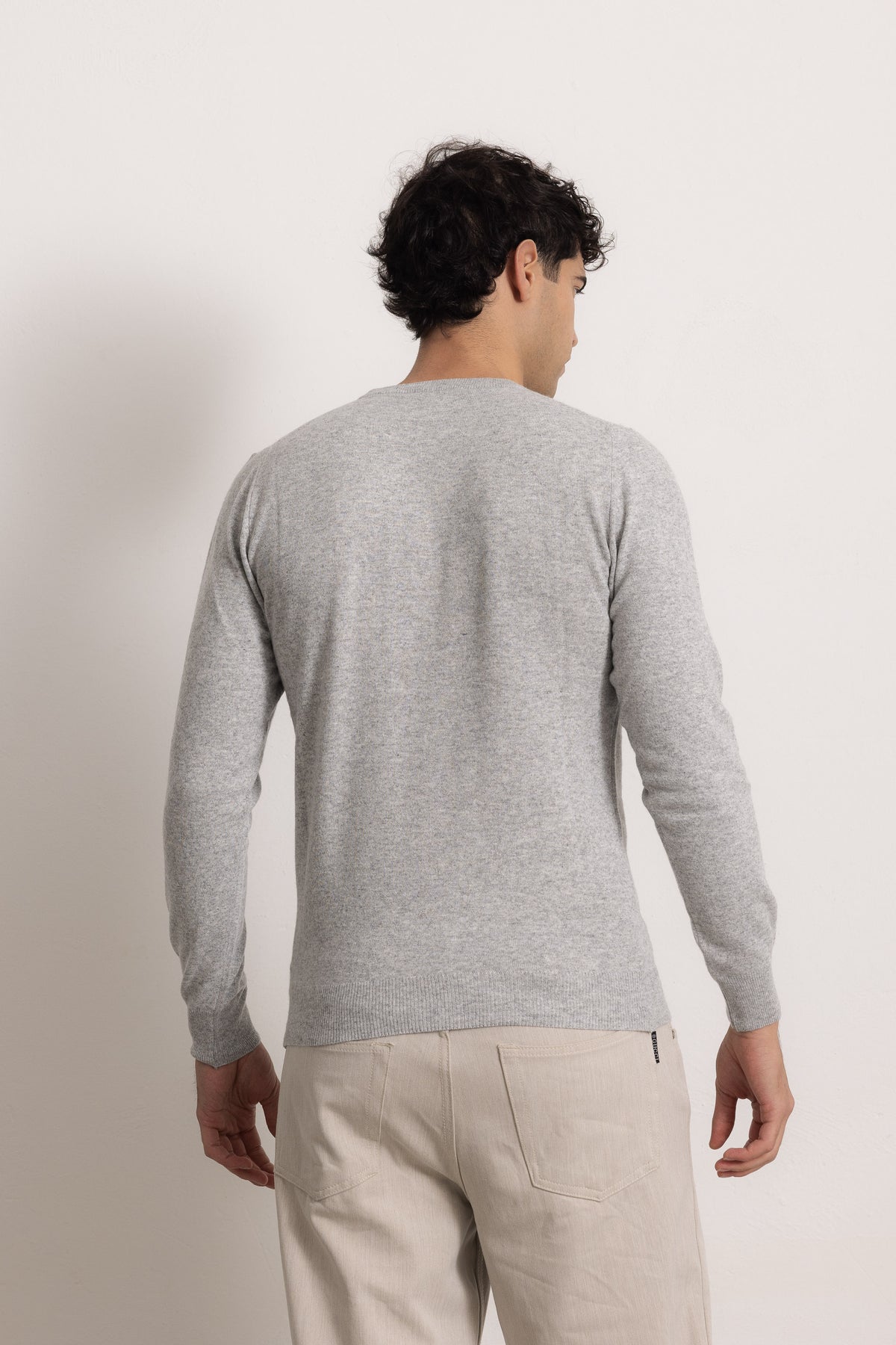 VITTORIO - Maglione scollo V (Grigio Chiaro)