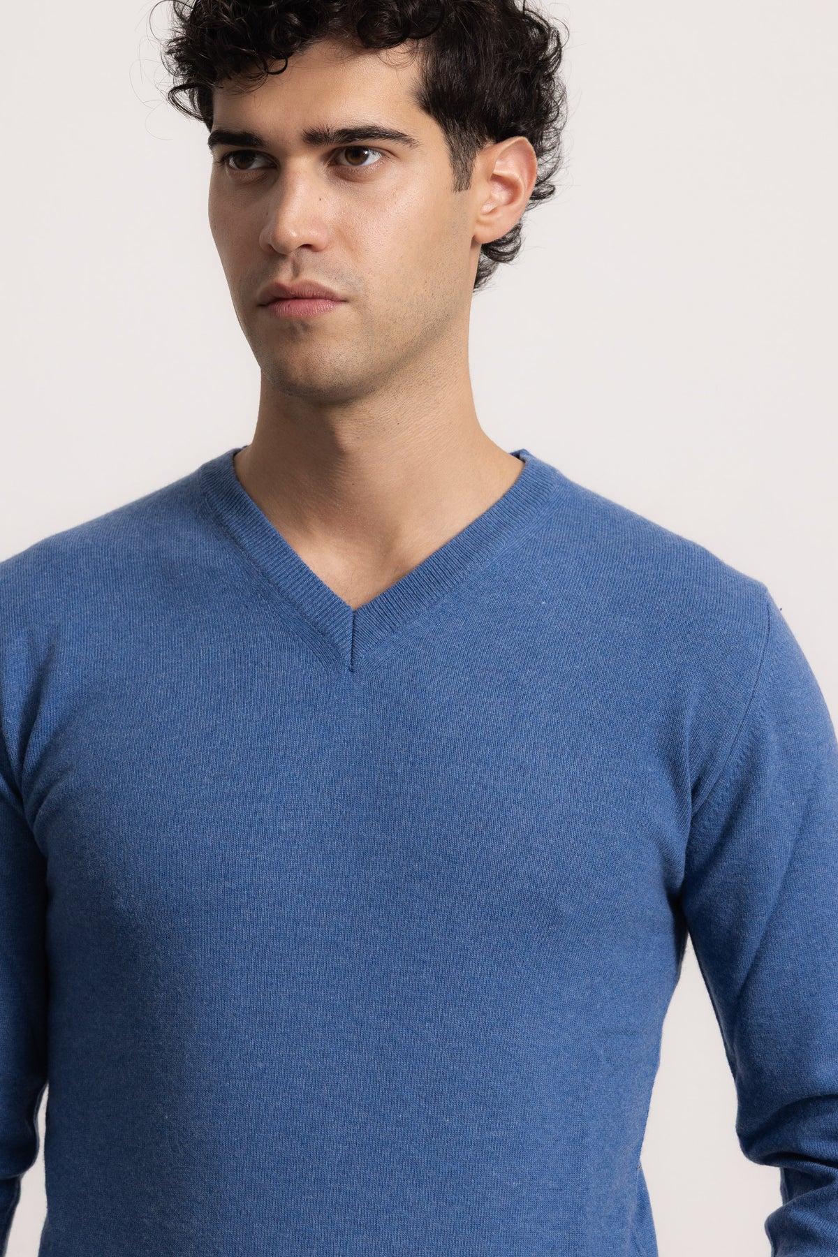 VITTORIO - Maglione scollo V (Jeans)