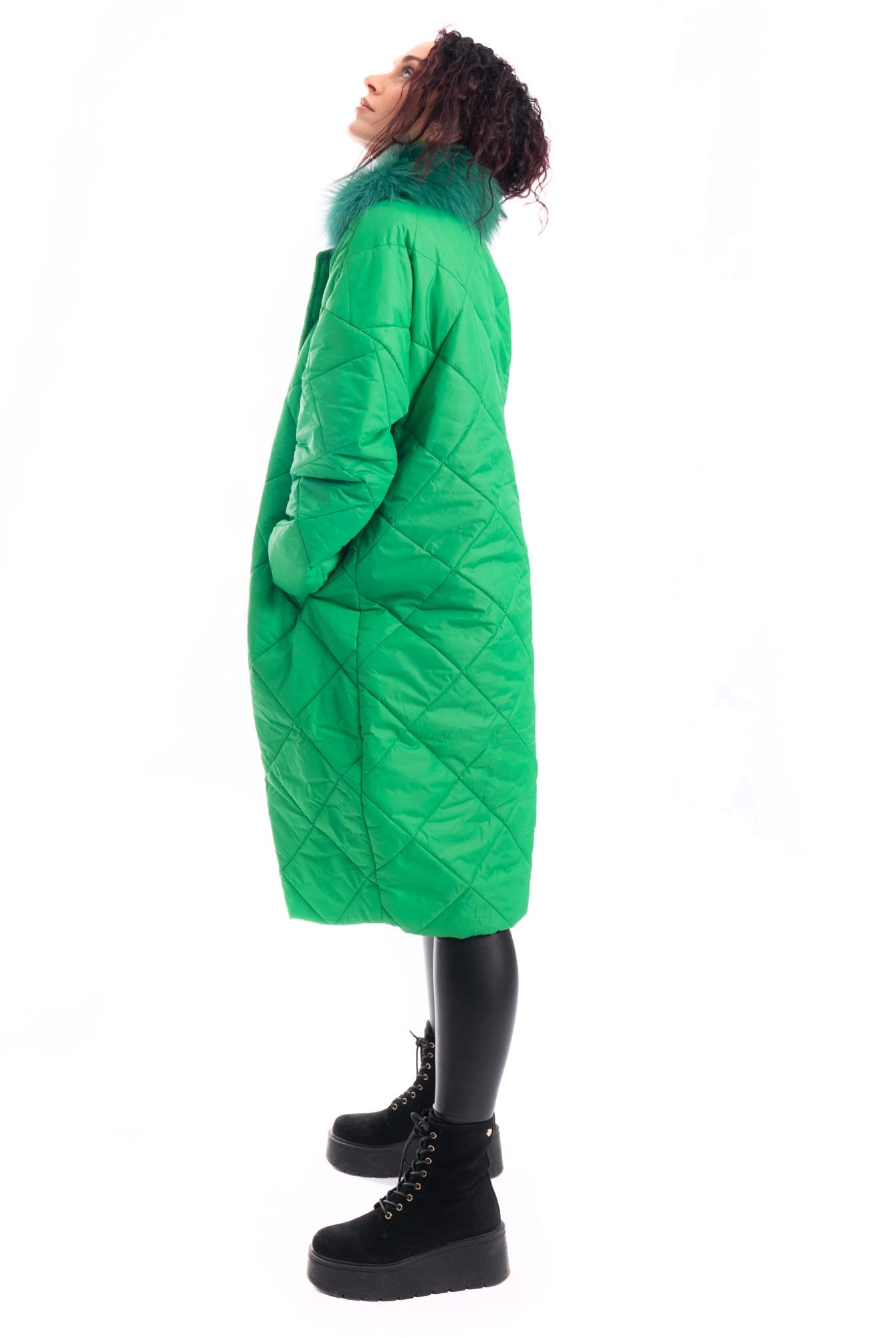 Cento Grammi con colletto in Volpe - Verde - Elisabettapanerai
