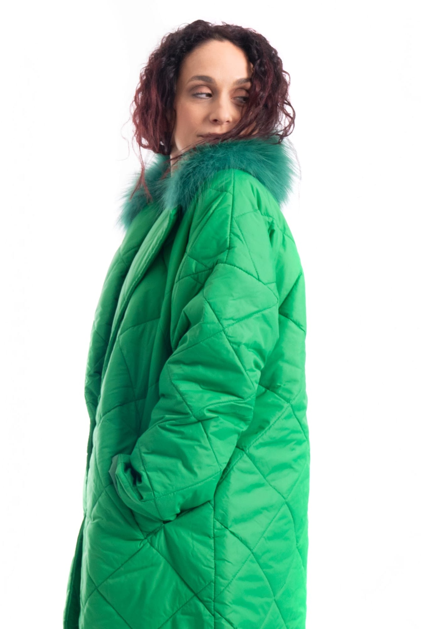 Cento Grammi con colletto in Volpe - Verde - Elisabettapanerai