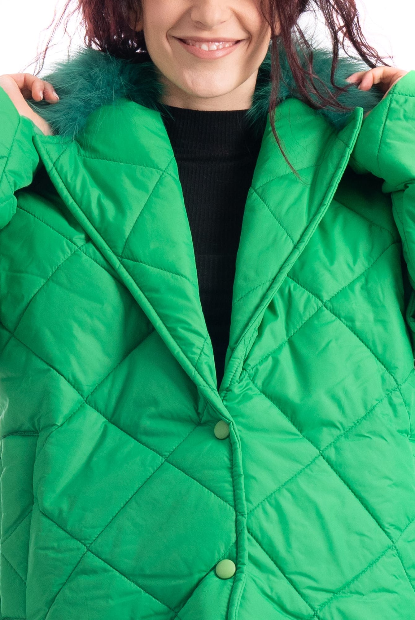 Cento Grammi con colletto in Volpe - Verde - Elisabettapanerai