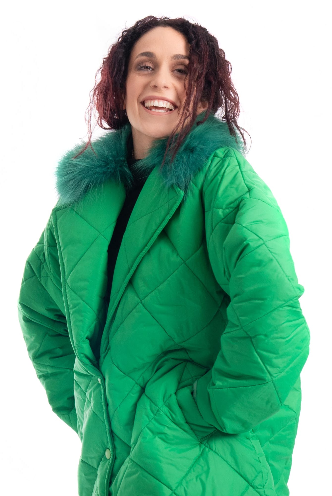 Cento Grammi con colletto in Volpe - Verde - Elisabettapanerai