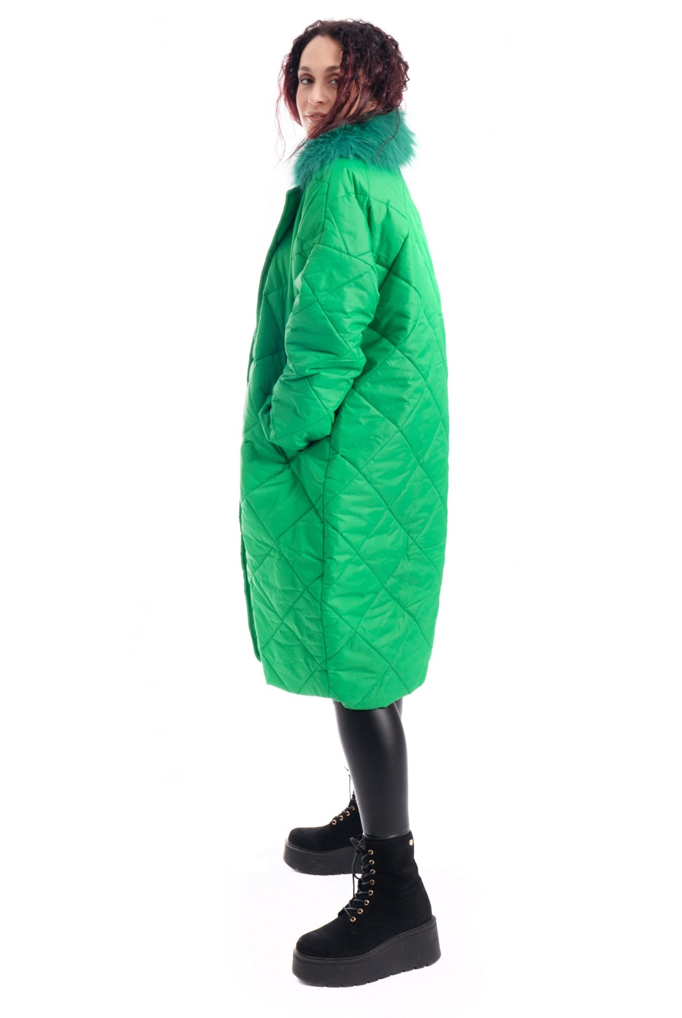 Cento Grammi con colletto in Volpe - Verde - Elisabettapanerai