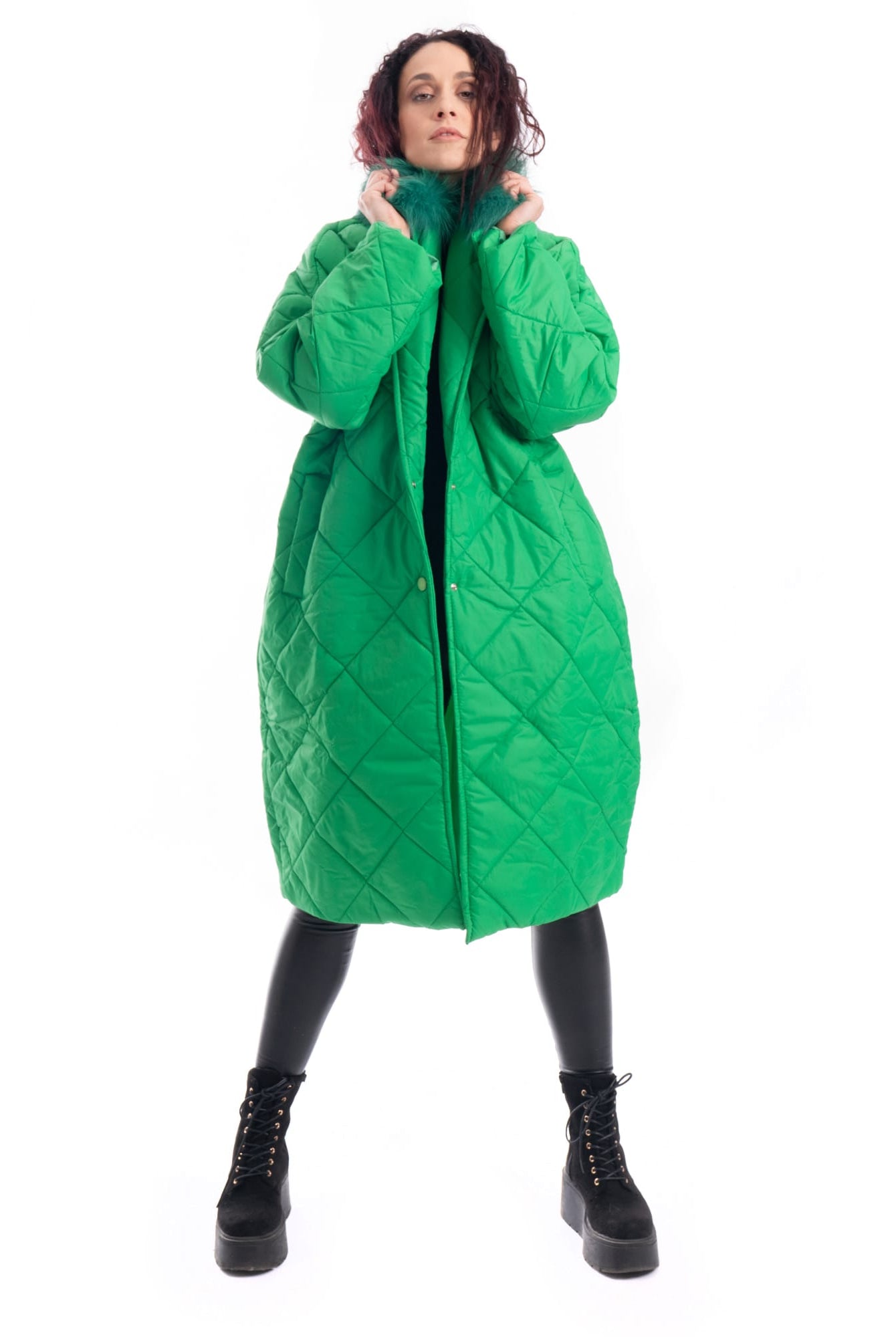 Cento Grammi con colletto in Volpe - Verde - Elisabettapanerai