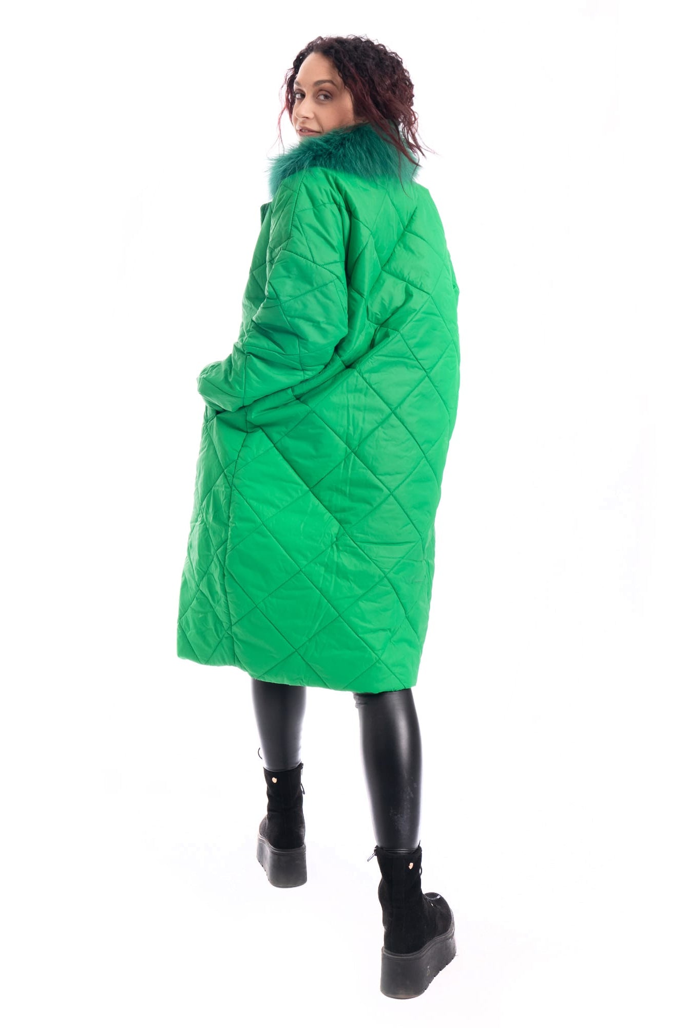 Cento Grammi con colletto in Volpe - Verde - Elisabettapanerai