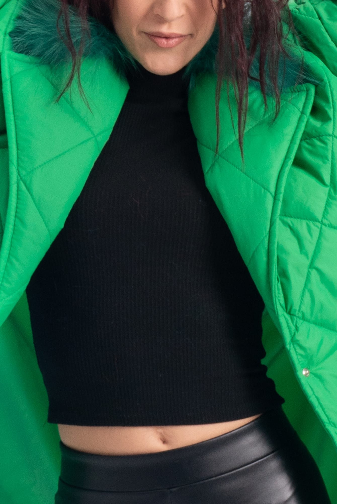 Cento Grammi con colletto in Volpe - Verde - Elisabettapanerai