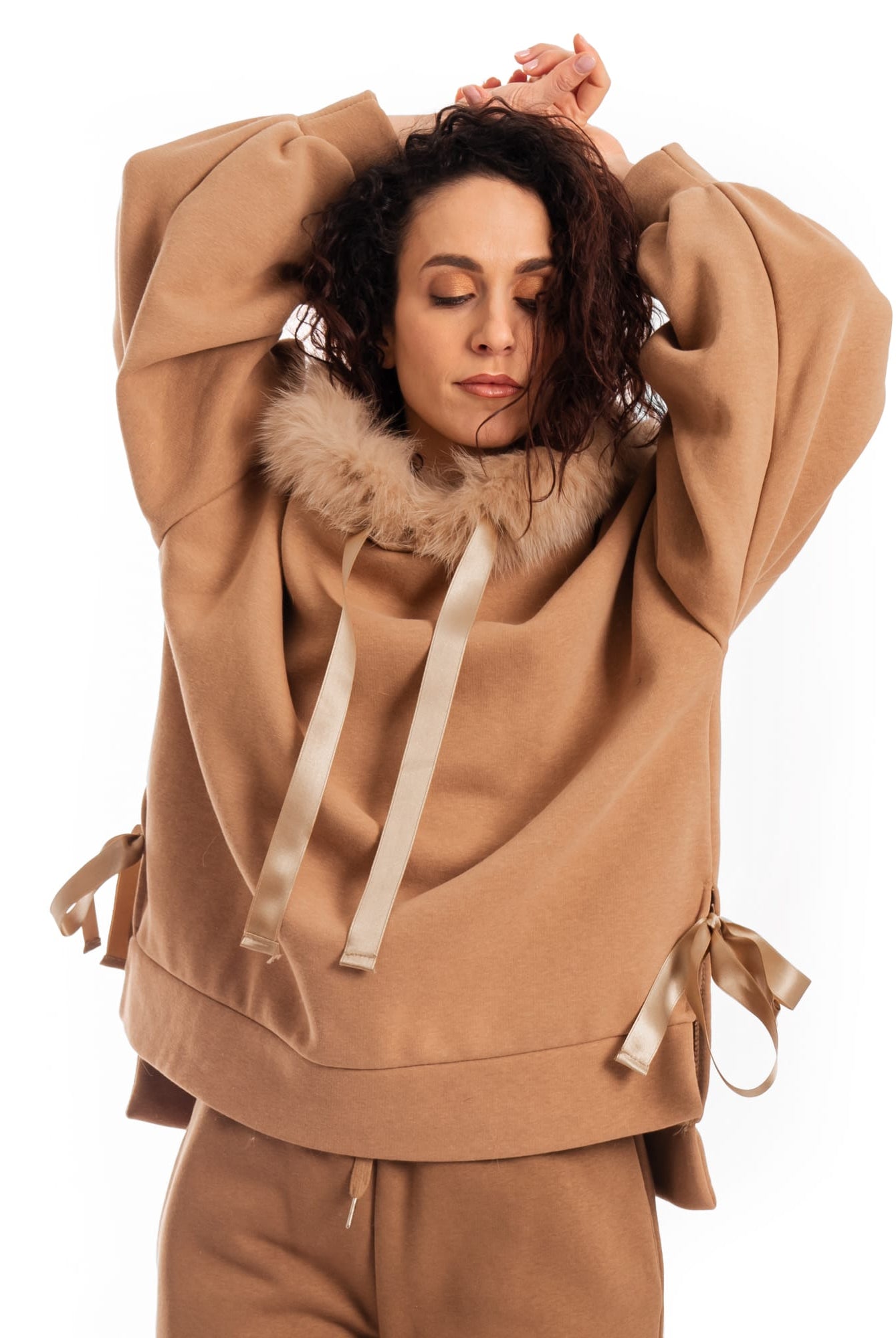 Porto Cervo - Tuta con bordatura in Volpe Beige - Elisabettapanerai