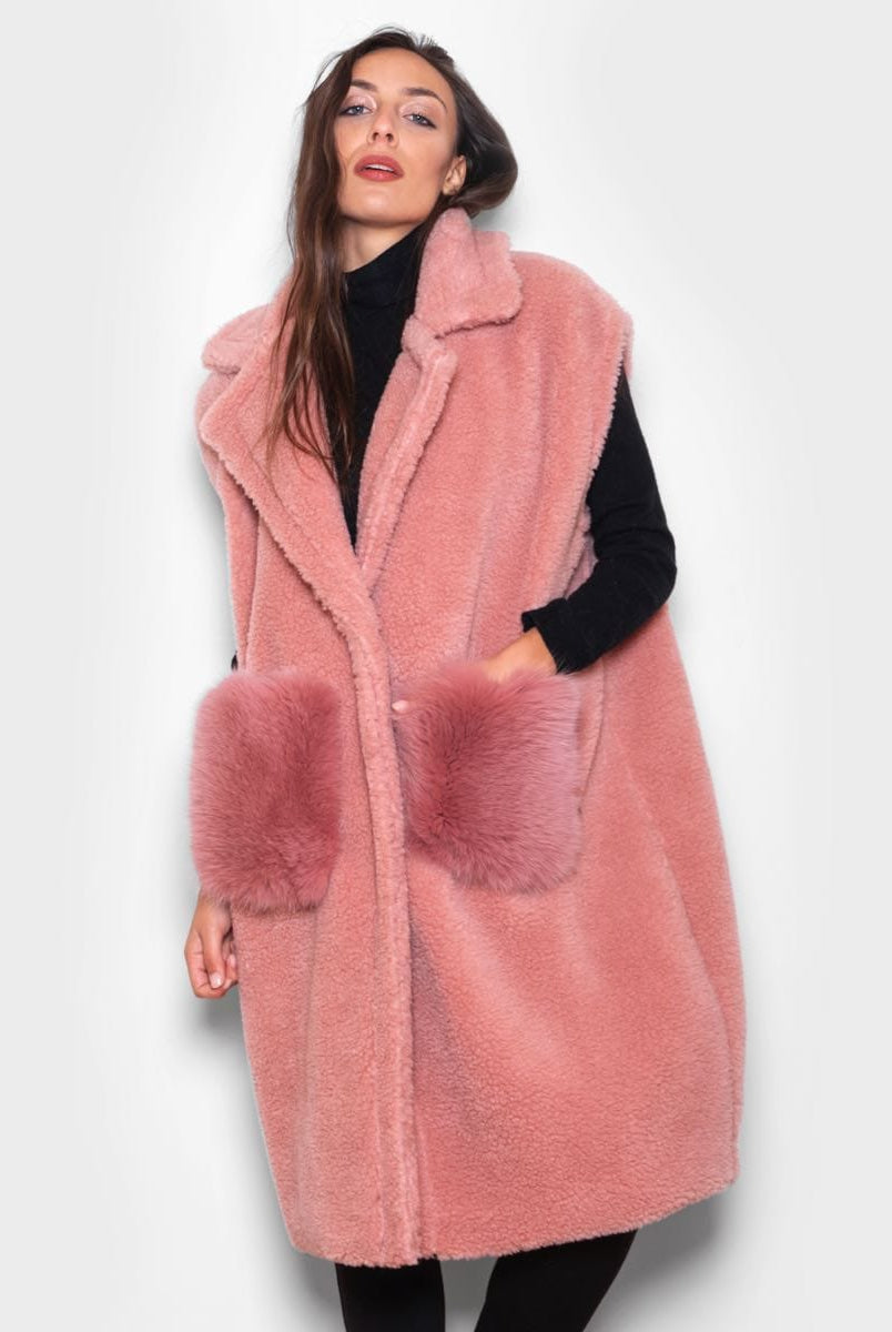 Smanicato con tasche in Volpe Rosa - Elisabettapanerai
