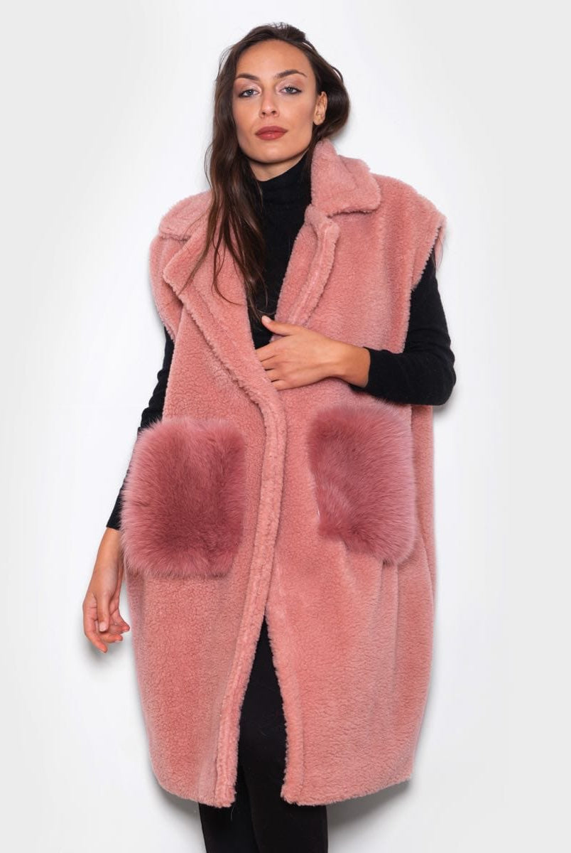 Smanicato con tasche in Volpe Rosa - Elisabettapanerai