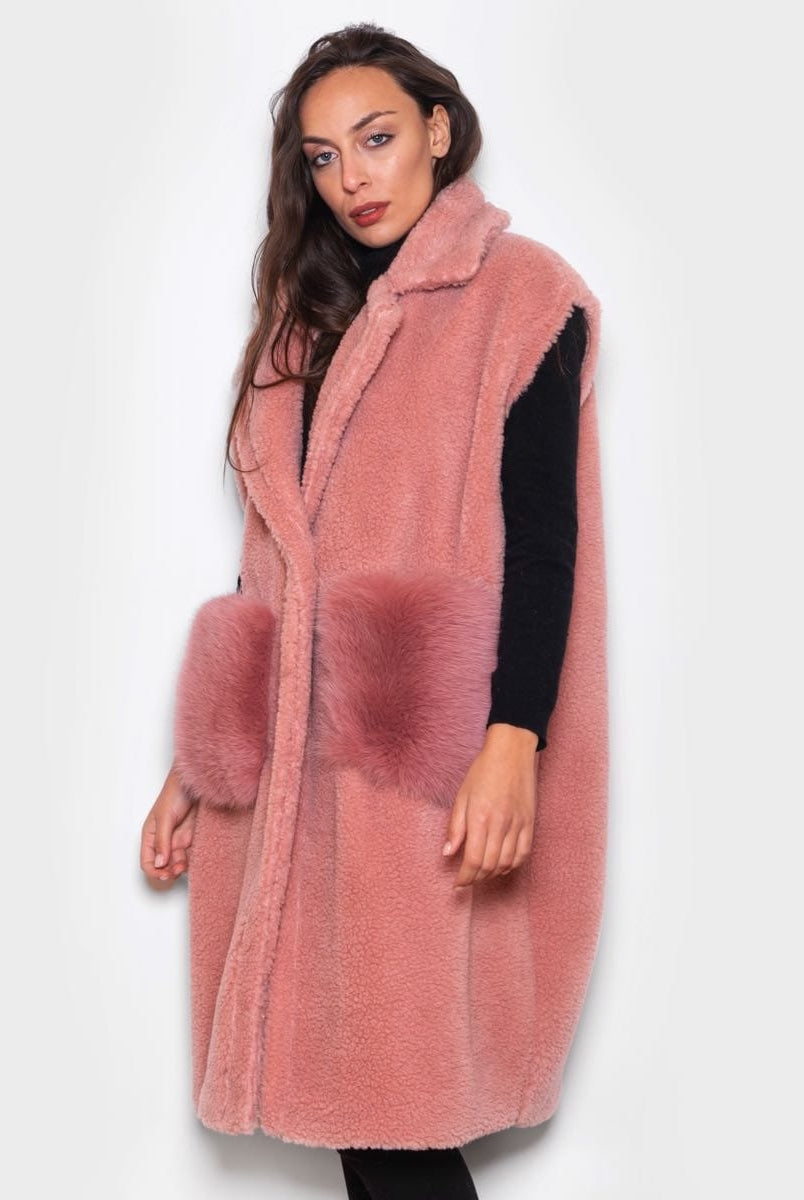 Smanicato con tasche in Volpe Rosa - Elisabettapanerai