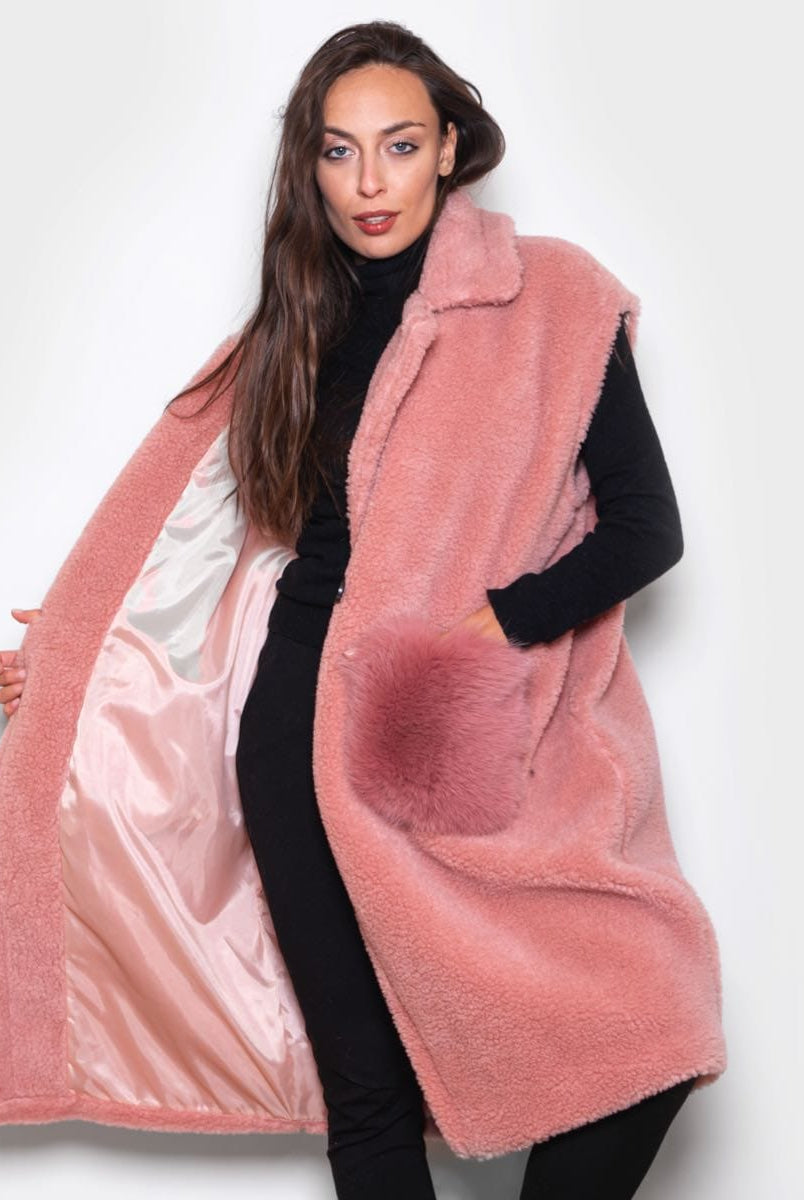Smanicato con tasche in Volpe Rosa - Elisabettapanerai