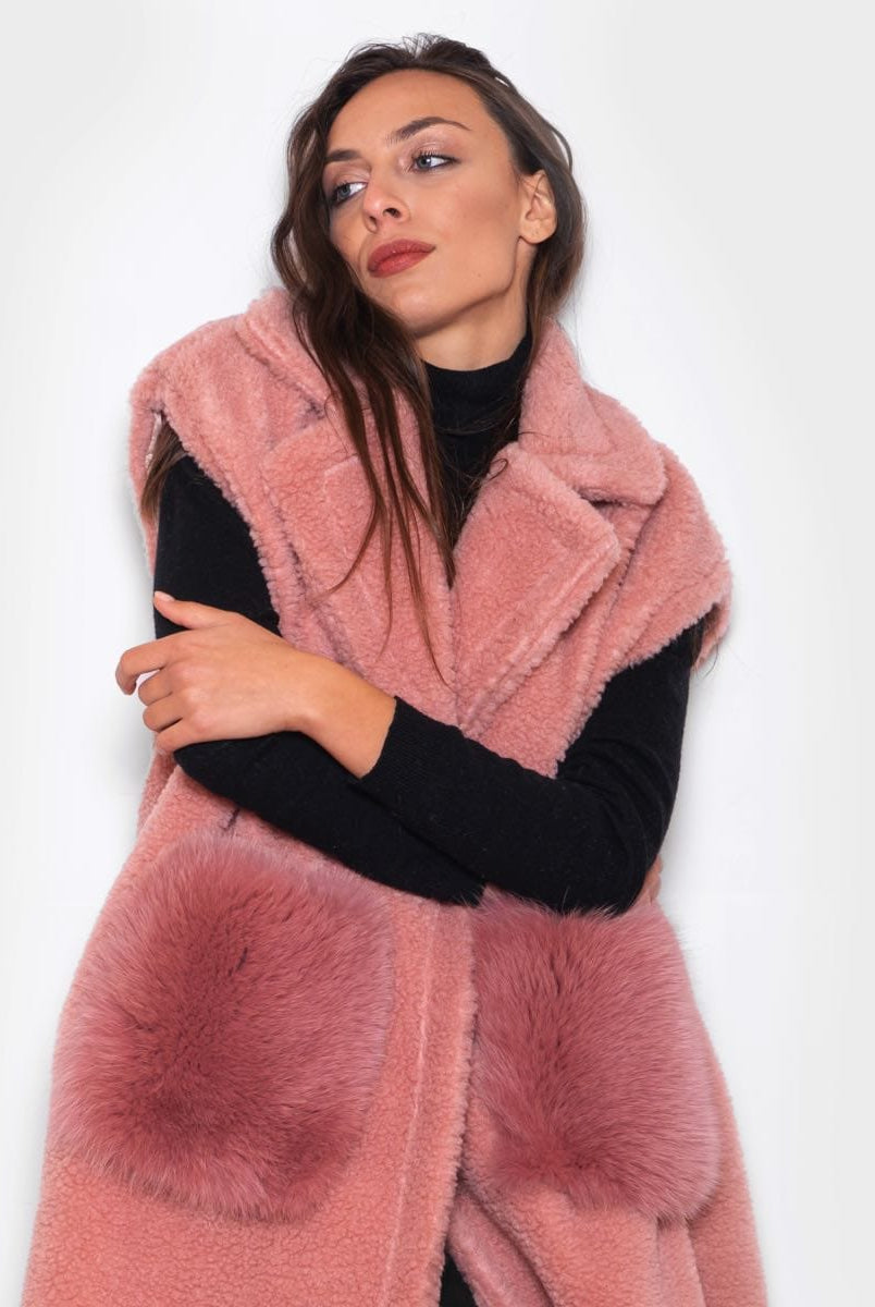 Smanicato con tasche in Volpe Rosa - Elisabettapanerai