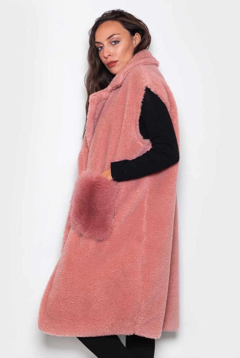 Smanicato con tasche in Volpe Rosa - Elisabettapanerai