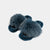 ASPEN - Slipper con fascia in volpe e bordatura in visone (Blu Oceano)