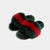 ASPEN - Slipper con fascia in volpe e bordatura in visone (Rosso/Verde)