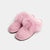 Cervinia - Slipper closed suede with fox edged (pink)