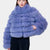 RHODE ISLAND - Cropped-Jacke aus Fuchs mit Kragen (Indigo)