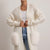 ANVERSA - Cardigan with Fox Fur Pockets (White)