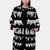 Maryland - Visone coat with inlays - Mod. Kimono (black/gray/white)