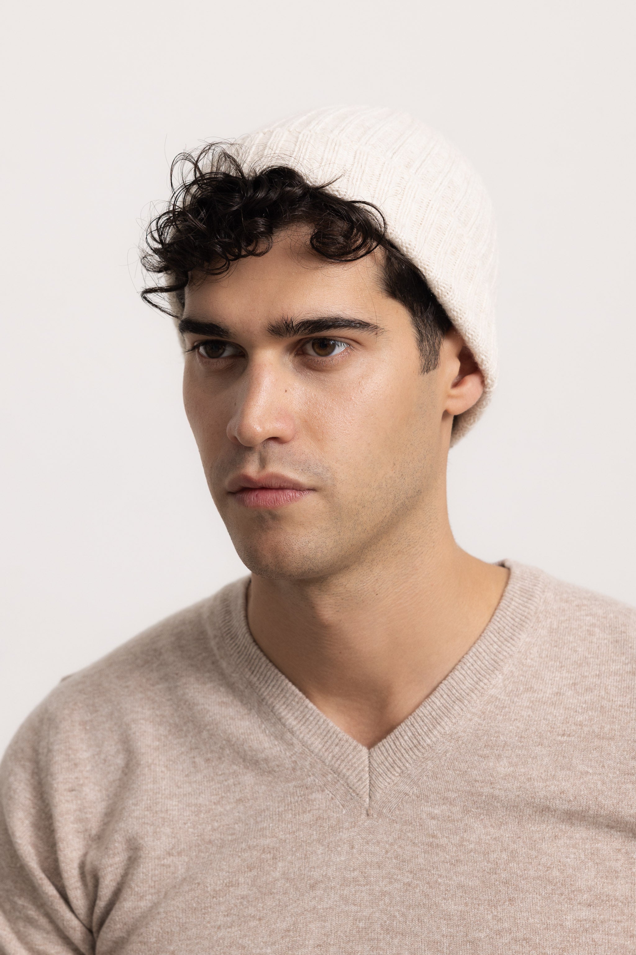 AMEDEO - Cappello a coste (Avorio)