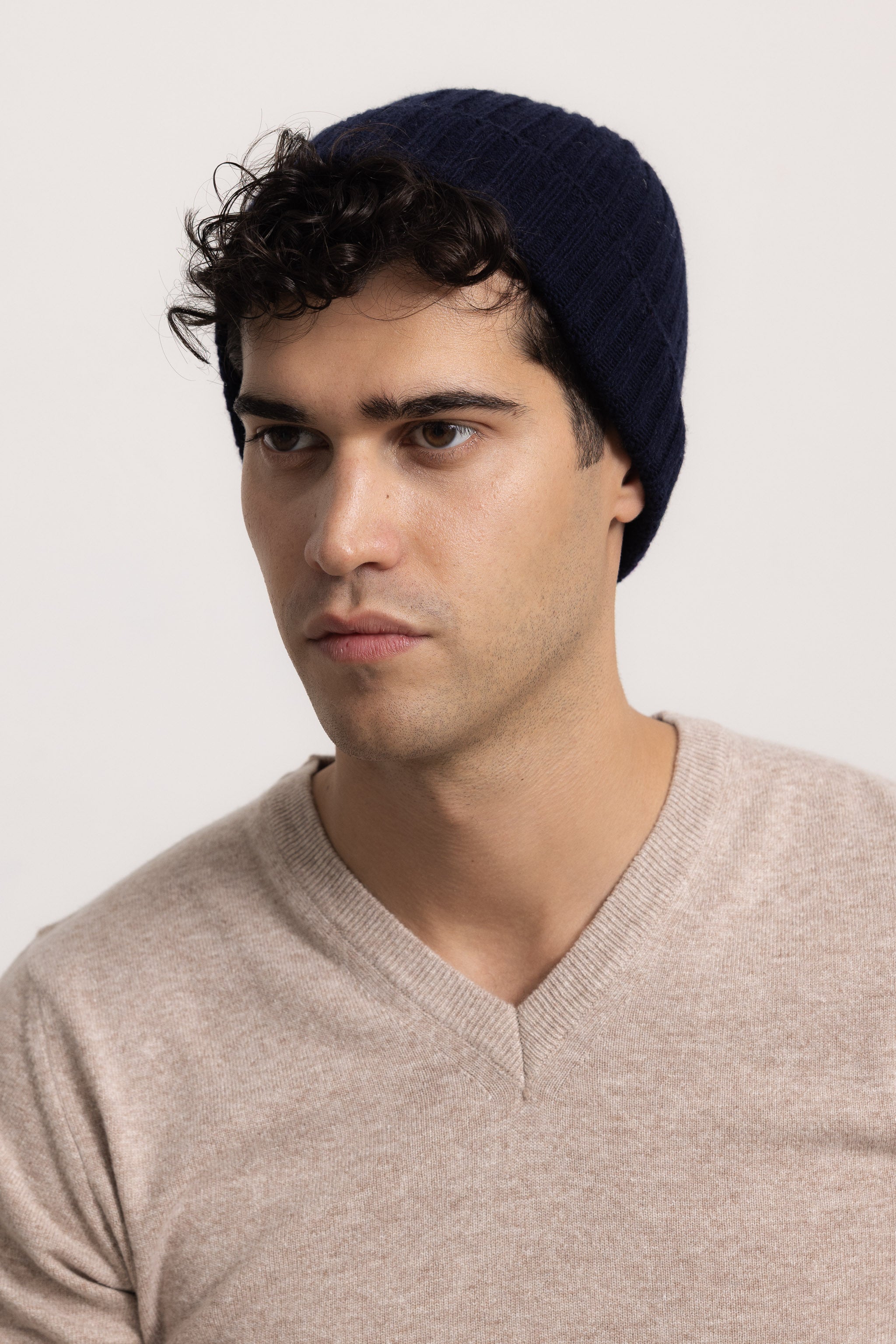 AMEDEO - Cappello a coste (Blu Navy)