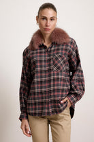 BELFAST - Camicia con colletto in pelliccia (Rosa Antico)