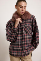 BELFAST - Camicia con colletto in pelliccia (Rosa Antico)