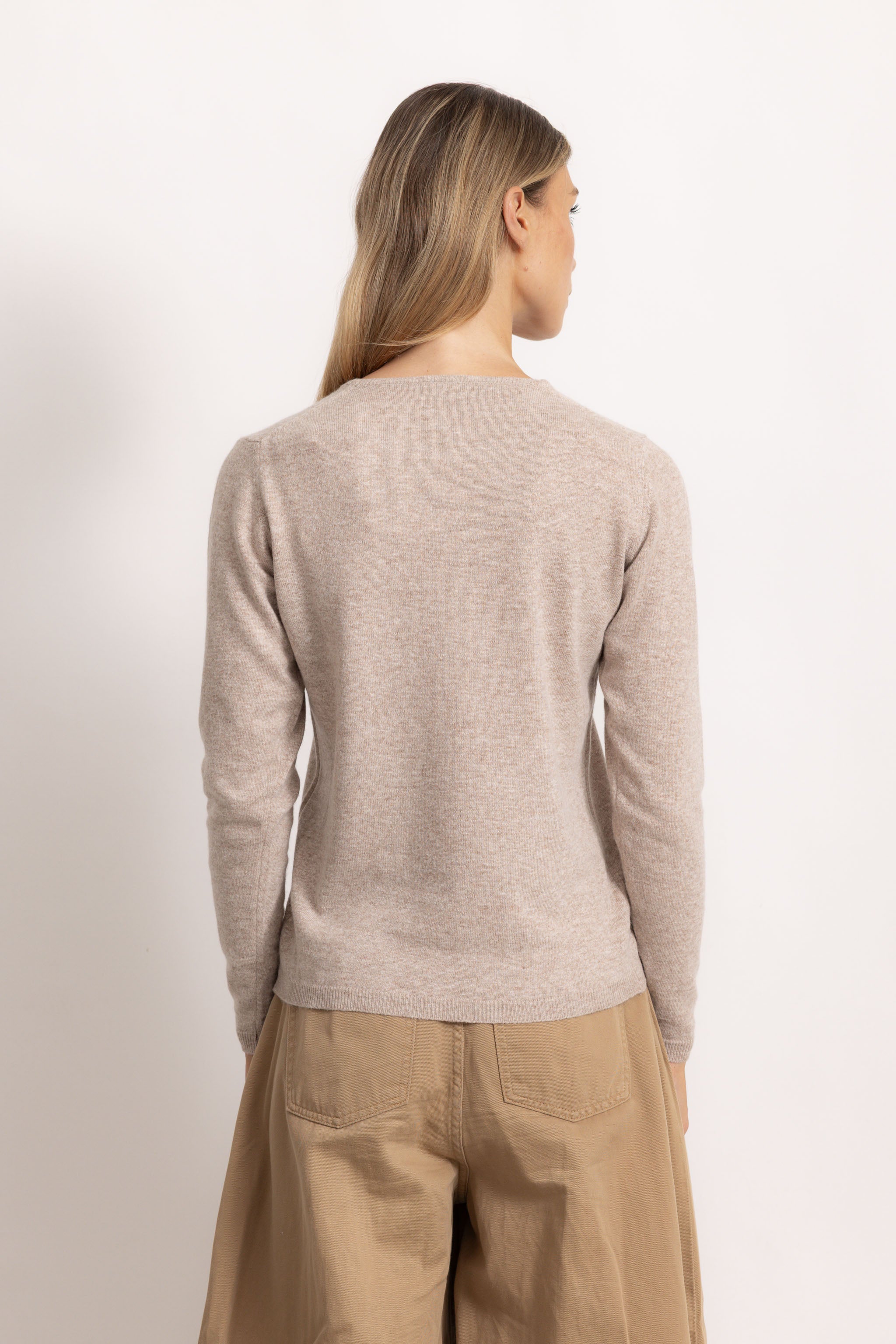 BIANCA - Maglione girocollo slim fit (Beige Medio)