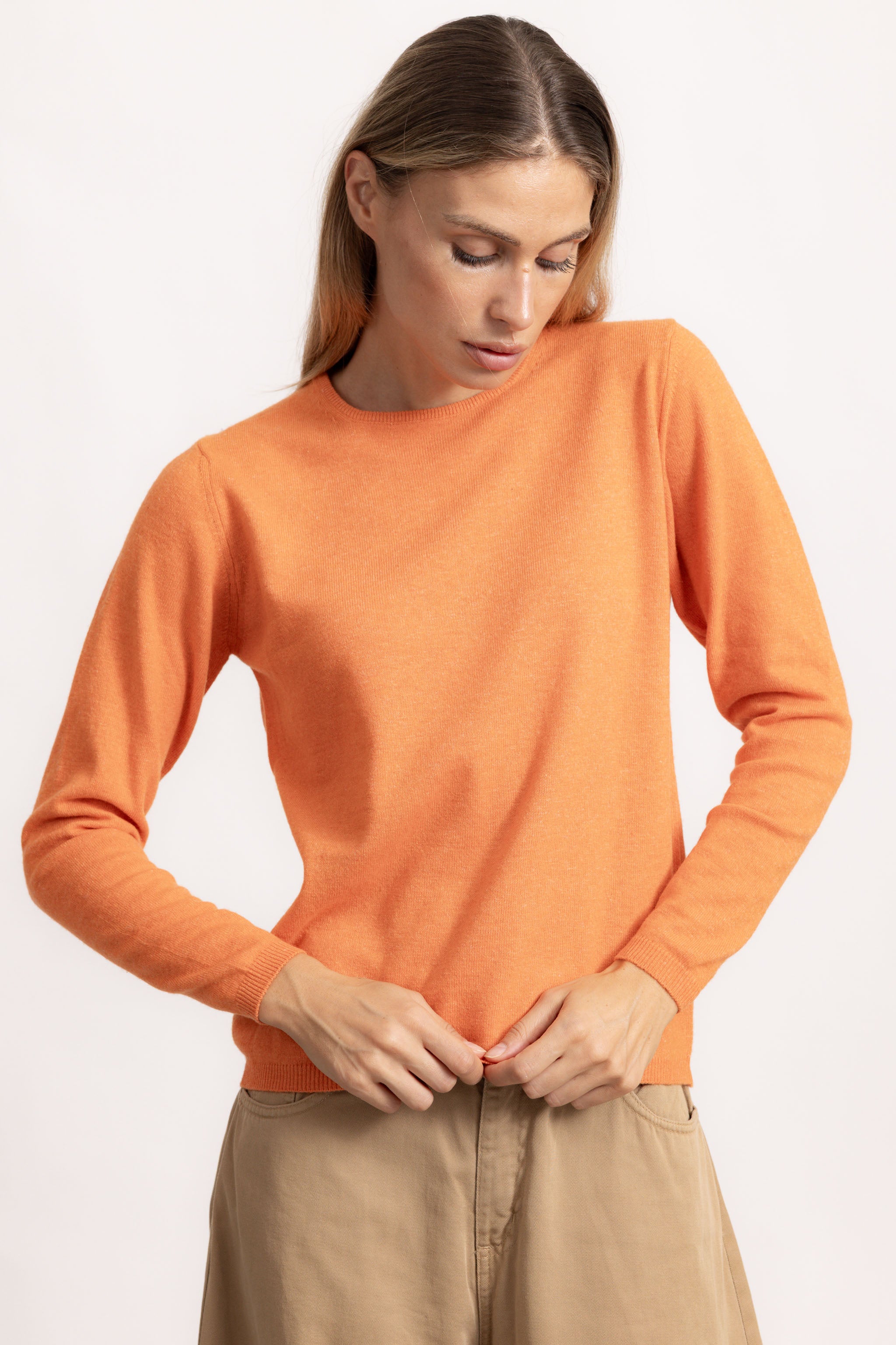 BIANCA - Maglione girocollo slim fit (Corallo)