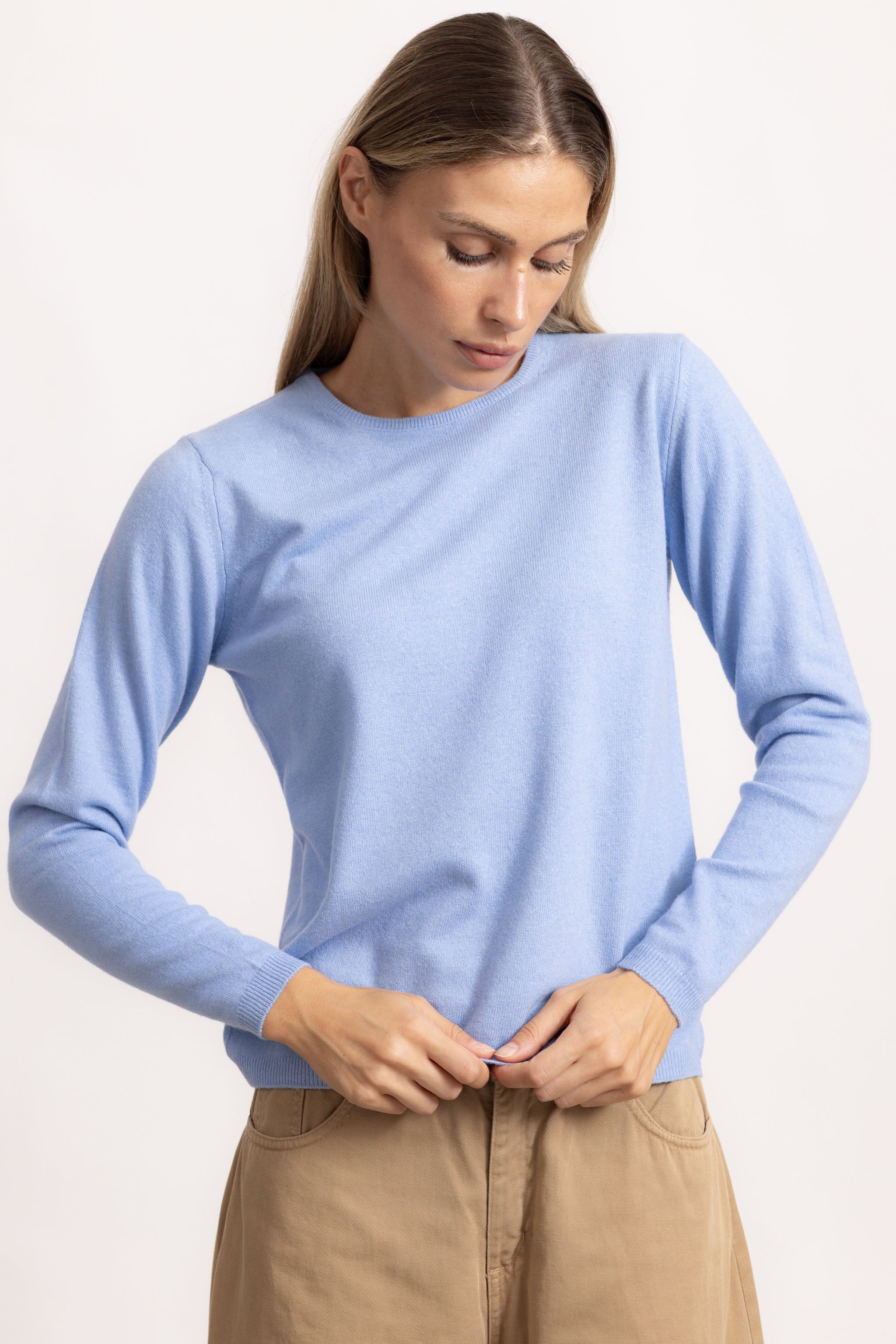 BIANCA - Maglione girocollo slim fit (Polvere)