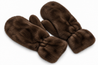 Guanti muffola donna in ecopelliccia marrone felpati - CANADA Elisabetta Panerai