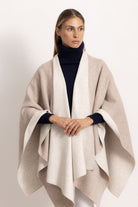 DIANA - Poncho double face (Beige Chiaro/Beige Medio)