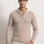 EDOARDO - Maglione con zip slim fit (Beige Medio/Beige Chiaro)