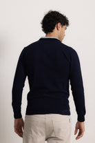 EDOARDO - Maglione con zip slim fit (Blu Navy/Grigio Medio)