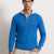 EDOARDO - Maglione con zip slim fit (Celeste Intenso/Grigio Chiaro)