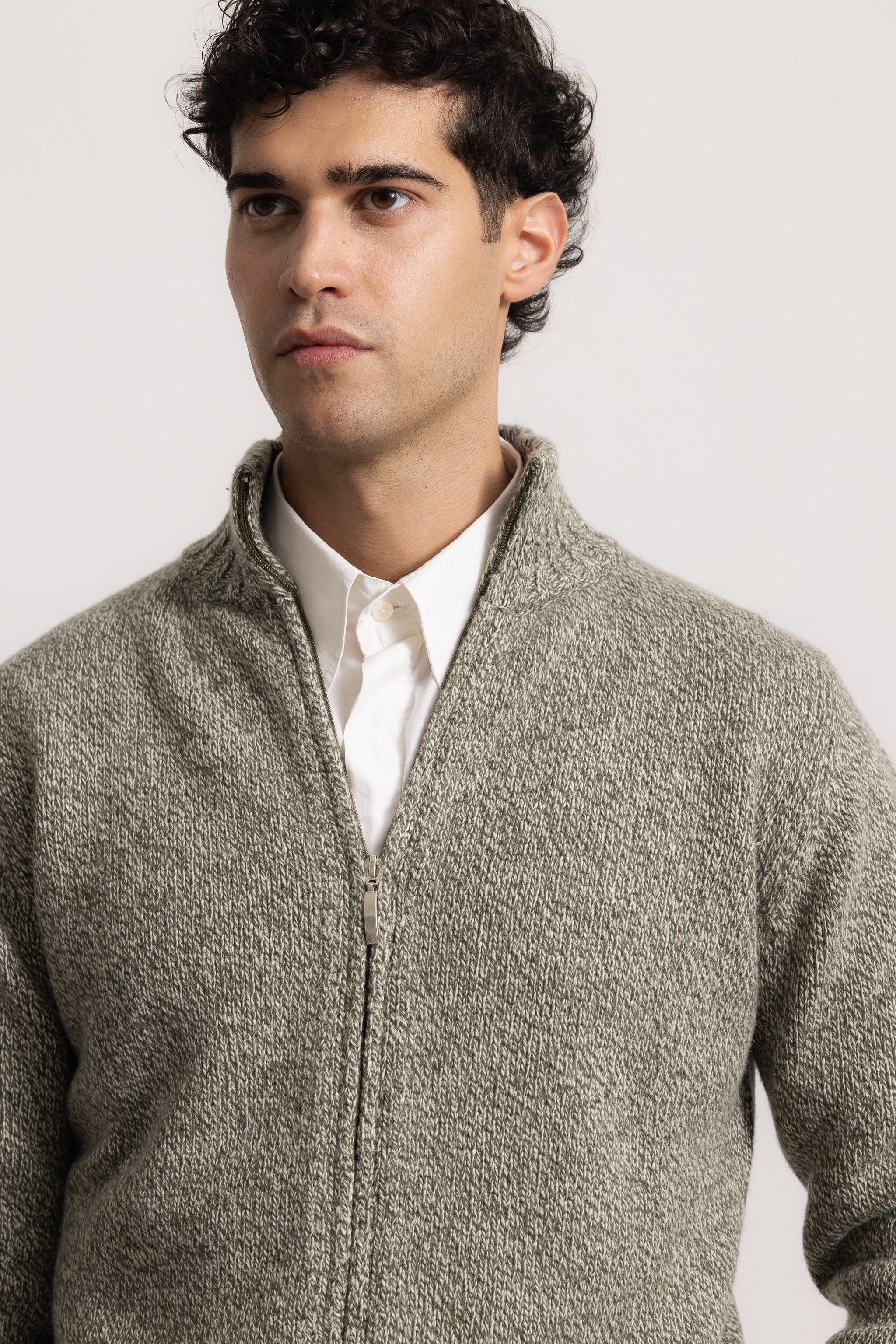 FILIPPO - Felpa con zip (Grigio Melange)