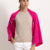 LAVINIA - Poncho con bottoni (Fucsia)