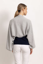 LAVINIA - Poncho con bottoni (Grigio Medio)