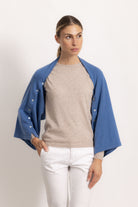 LAVINIA - Poncho con bottoni (Jeans)