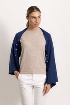 LAVINIA - Poncho con bottoni (Marine)