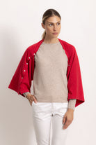 LAVINIA - Poncho con bottoni (Rosso)